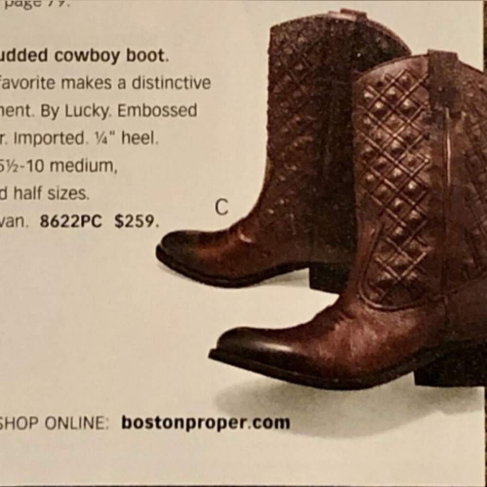 Lucky Brand Leather Madonna Studded Cowboy Cowgirl Grunge Moto Size 7 to 7.5 - Picture 8 of 12